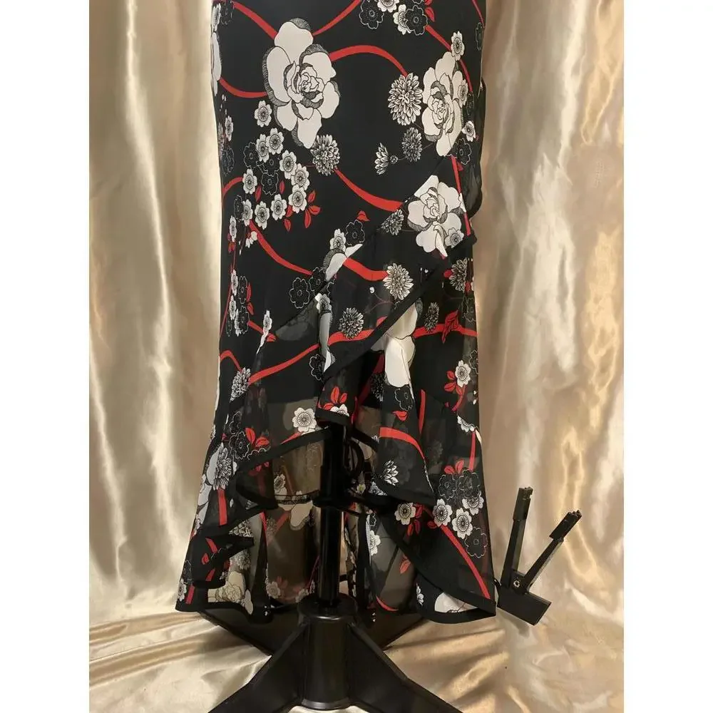 Vintage Trixxi Multi-Layered Dark Romantic Floral Maxi Dress - Picture 4 of 9